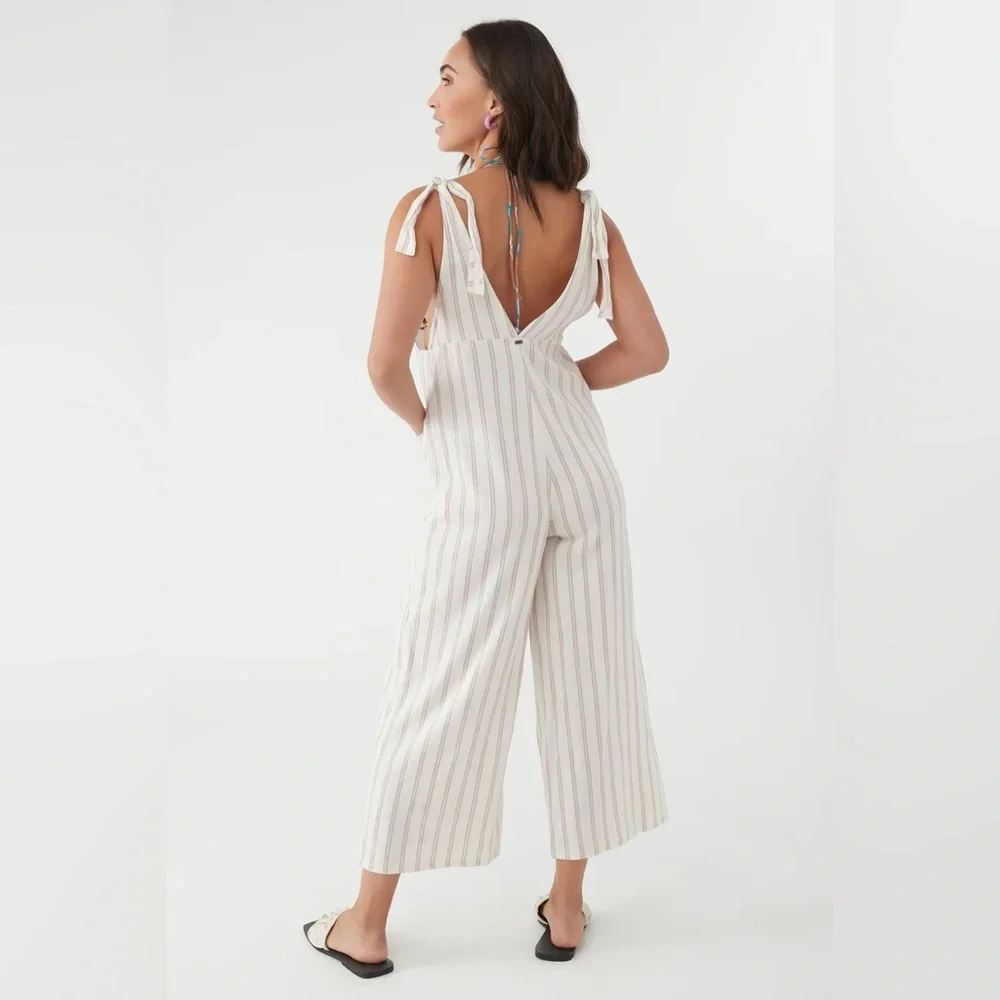 O'NEILL Sid Stripe Jumpsuit in Winter White - Picture 3 of 9